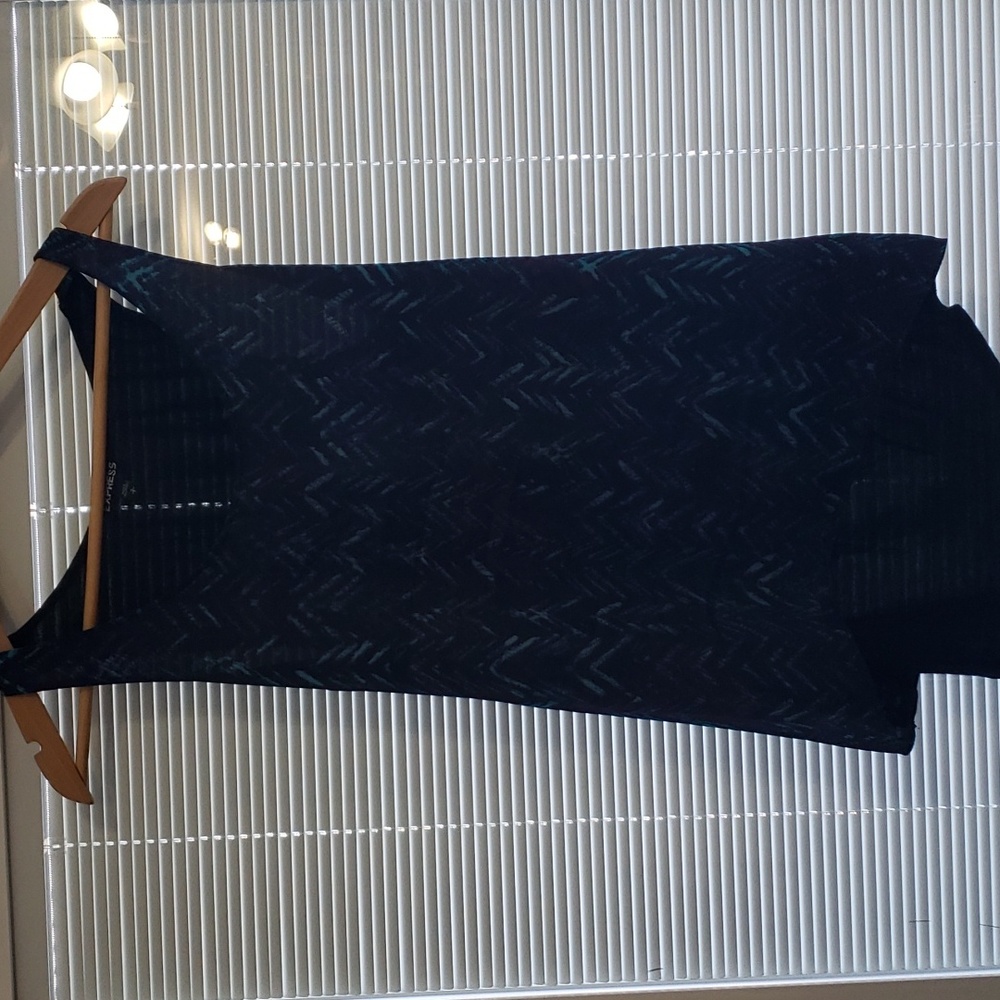 Express Black with Blue Print Top size S